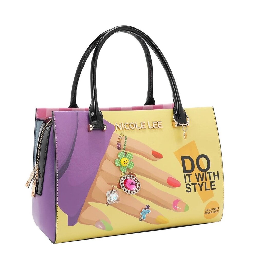 Authentic Nicole Lee USA "Nail Polish" Satchel - Picture 12 of 12